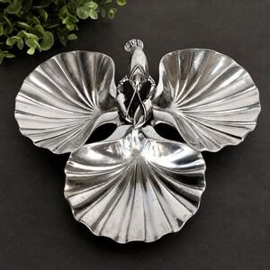 Vintage Bruce Fox #354 Lobster 3 Shell Tray Cast Aluminum Platter Signed